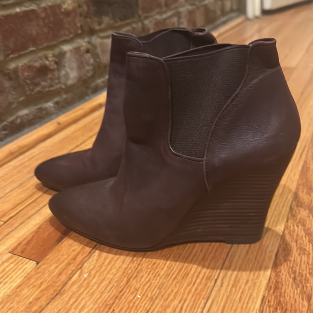 Purple Wedge Bootie